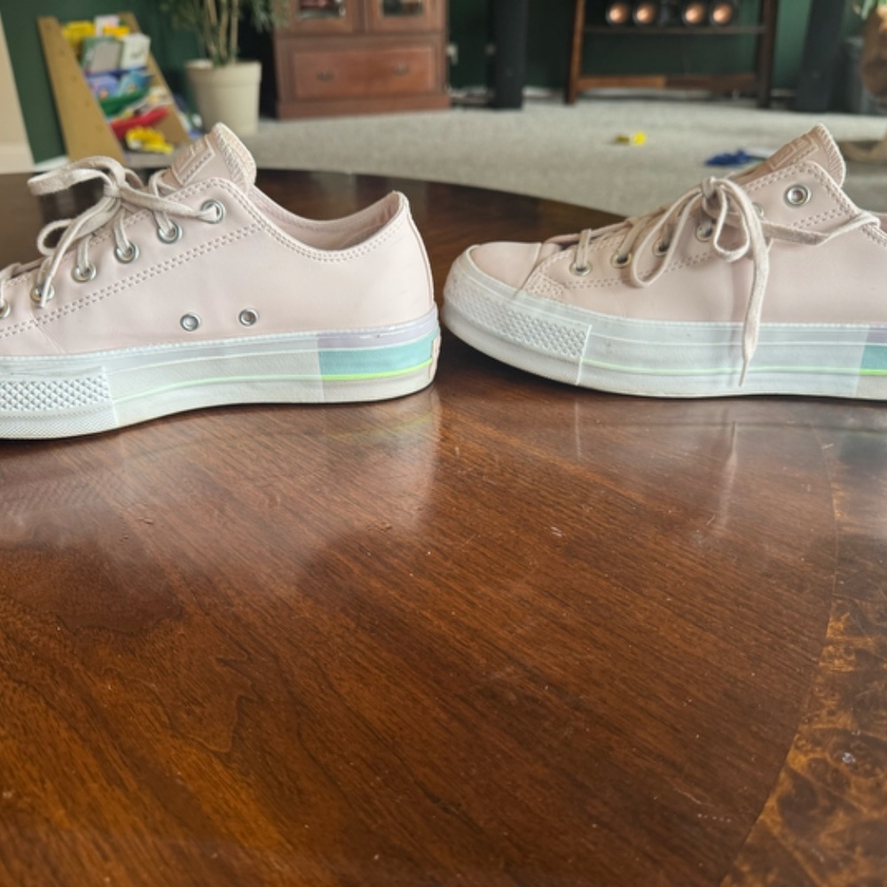🌈 FOR SALE: Pastel Rainbow Platform Converse 🌈 - Picture 2 of 5